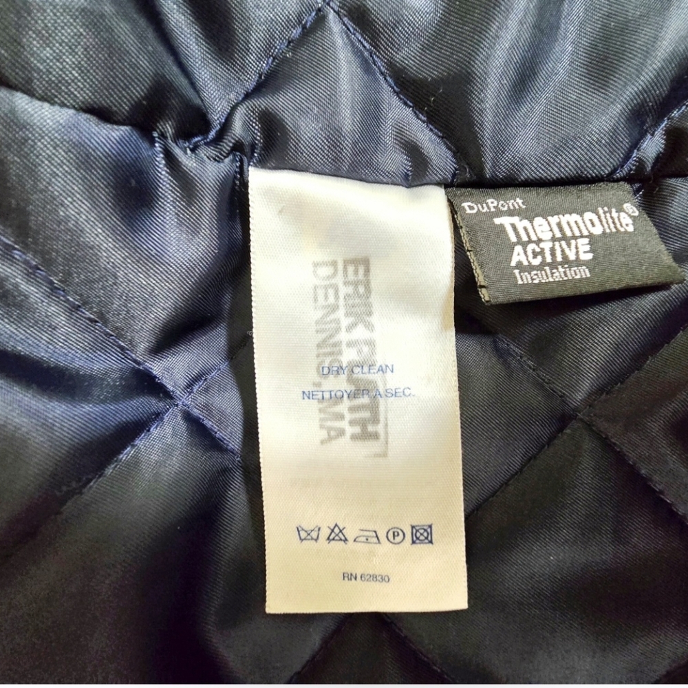 Vintage Lands End Navy Original Tiroler Loden Toggle Coat w/Hood Size M - Picture 7 of 16